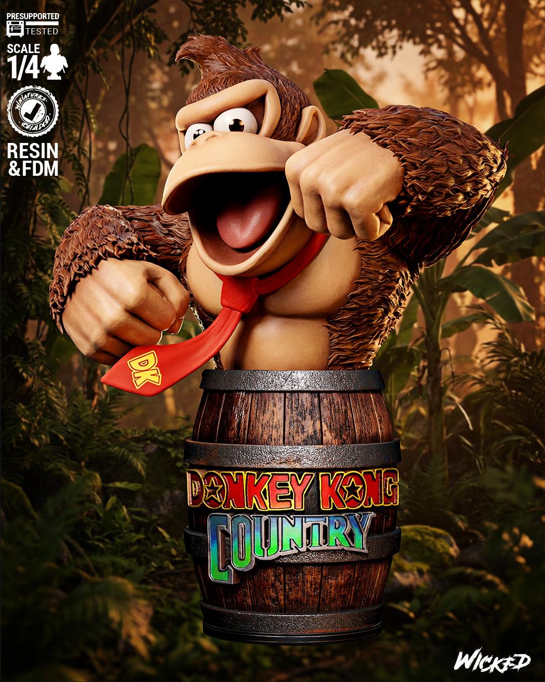 Donkey Kong Bust 3D Printed Model Kit